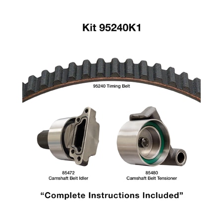 Dayco 93-95 Toyota 3L Timing Belt Kit, 95240K1 95240K1